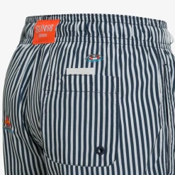 Hot Boxer mare a righe blu navy e bianco con ricami Costumi Bimbo