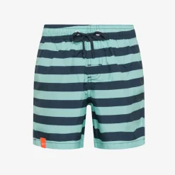 Discount Boxer mare a righe blu navy e verde acqua Costumi Bimbo