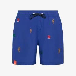 Clearance Boxer mare a righe blu royal con ricami Costumi Bimbo