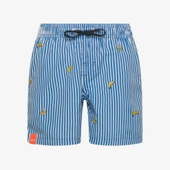 Clearance Boxer mare a righe blu royal e bianco con ricami Costumi Bimbo