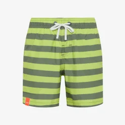 Hot Boxer mare a righe verde militare e giallo lime Costumi Bimbo