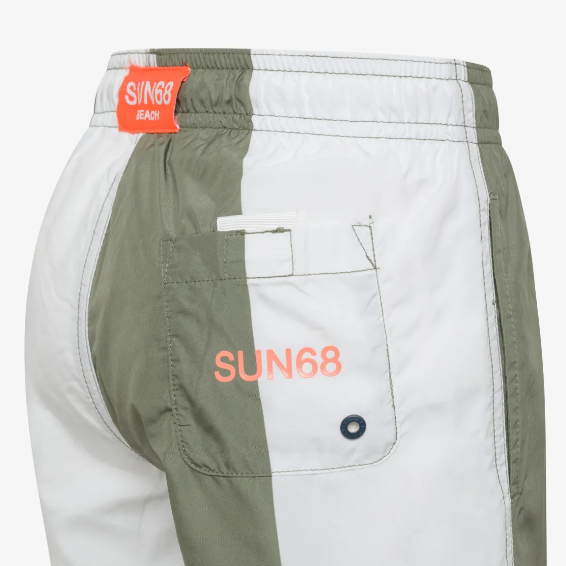 Discount Boxer mare a righe verde militare e bianco Costumi Bimbo