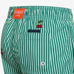 New Boxer mare a righe verde prato e bianco con ricami Costumi Bimbo