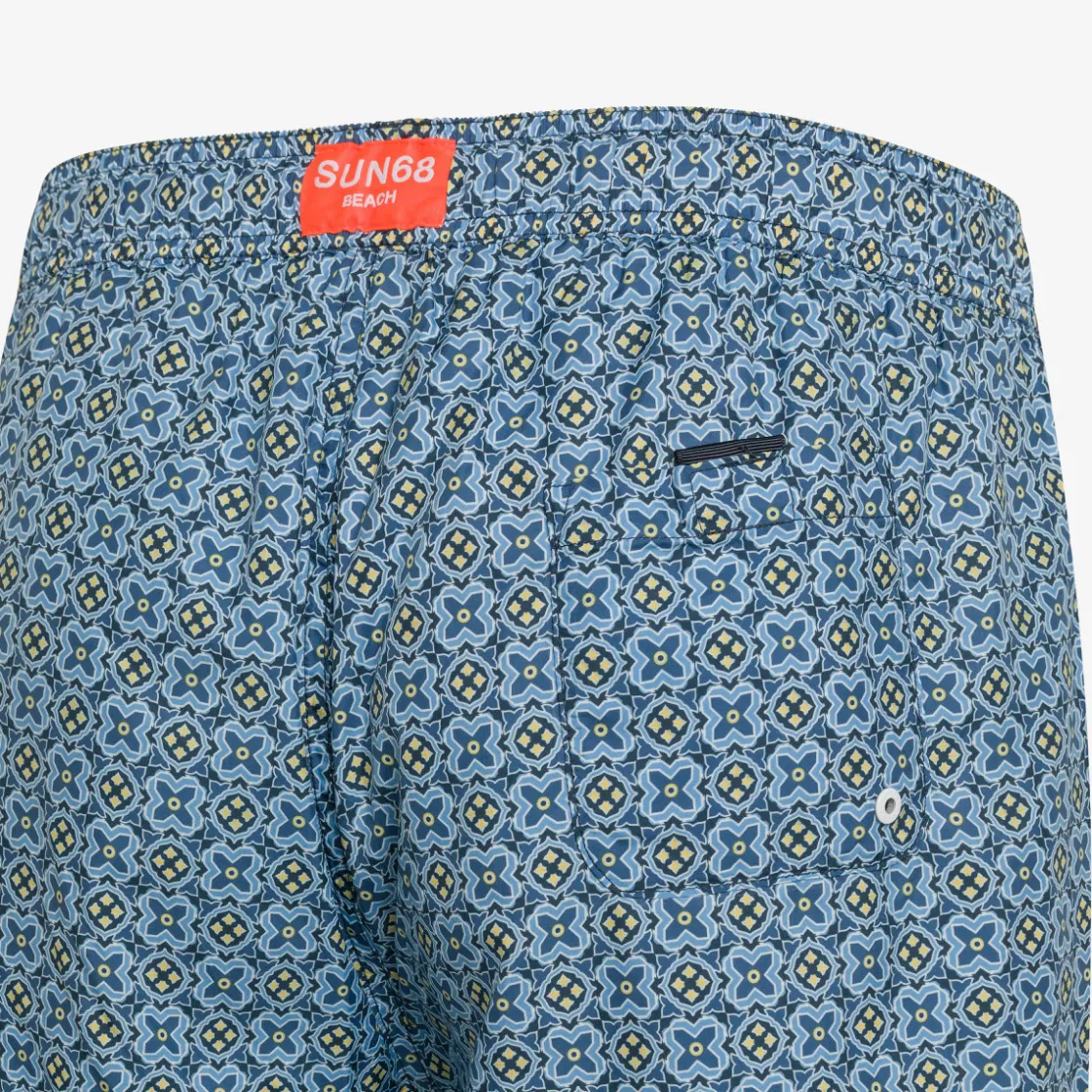 New Boxer mare con stampa avio scuro e avio Uomo Costumi Uomo