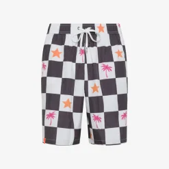 Hot Boxer mare con stampa bianca e nera Uomo Costumi Uomo