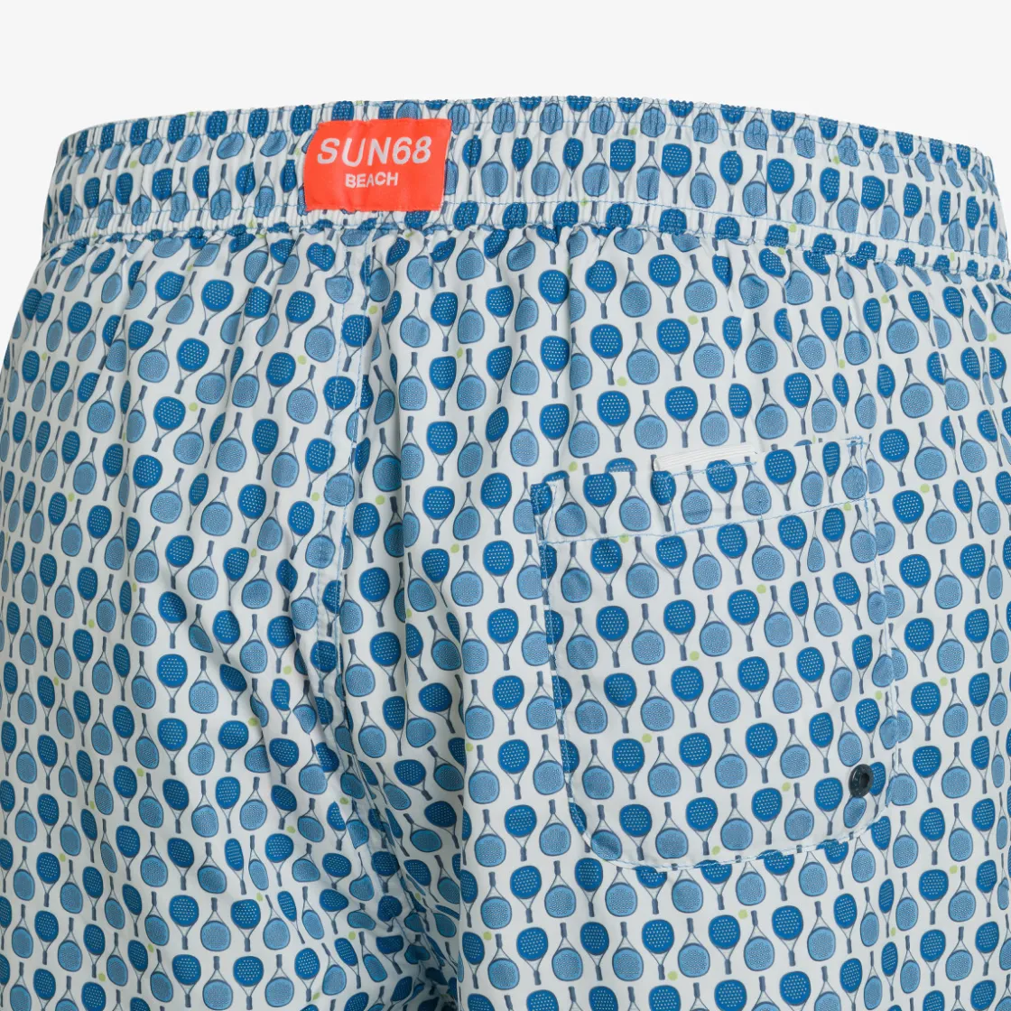 Clearance Boxer mare con stampa bianca e turchese Uomo Costumi Uomo