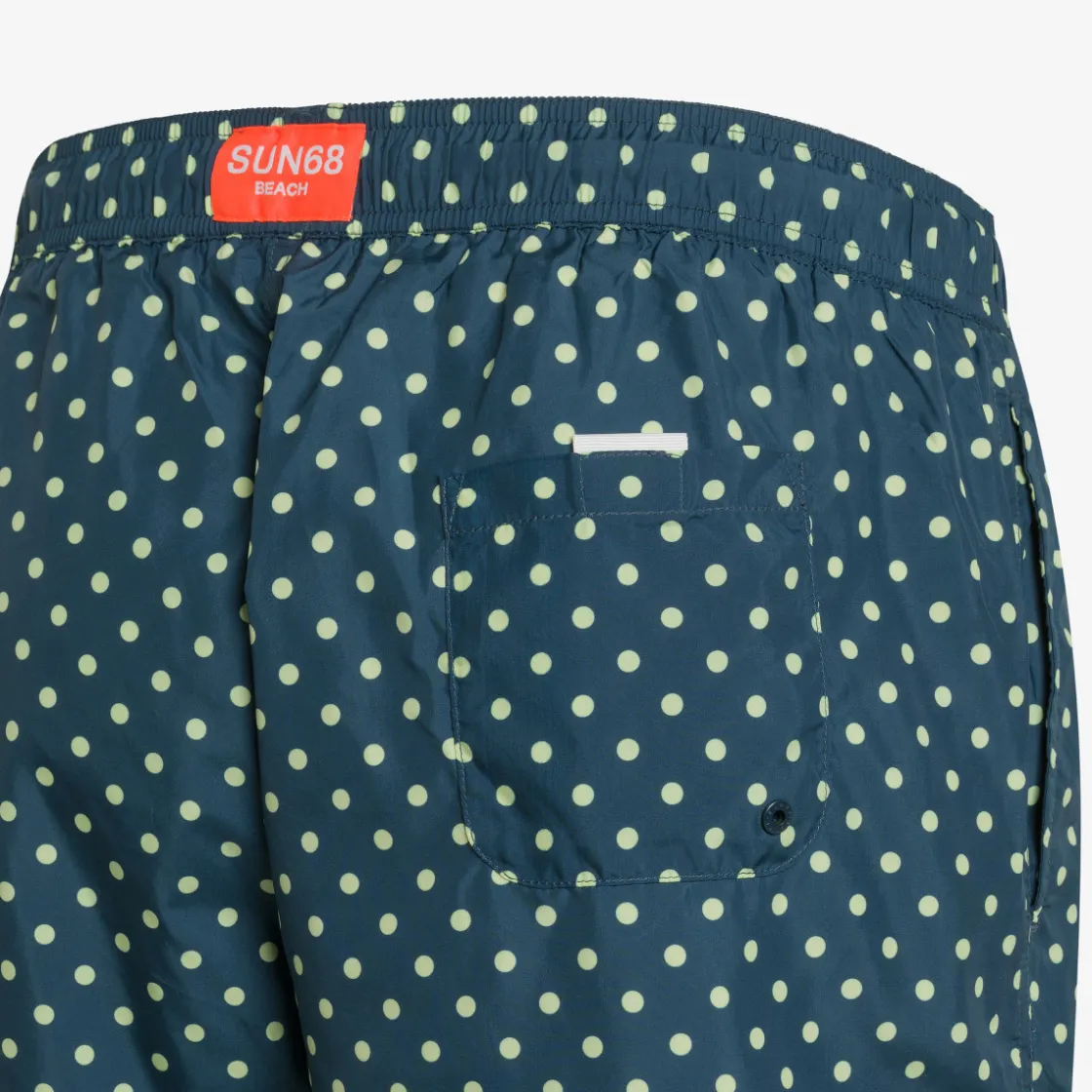 New Boxer mare con stampa blu navy e giallo limone Uomo Costumi Uomo