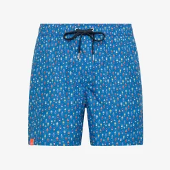 Discount Boxer mare con stampa blu royal e bianca Uomo Costumi Uomo