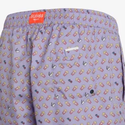 Clearance Boxer mare con stampa lavanda e rossa Uomo Costumi Uomo