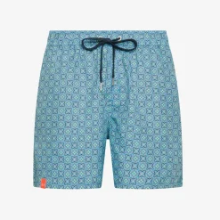 Hot Boxer mare con stampa turchese e avio Uomo Costumi Uomo