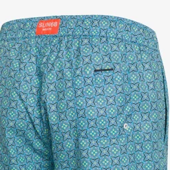 Hot Boxer mare con stampa turchese e avio Uomo Costumi Uomo