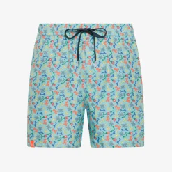 Sale Boxer mare con stampa verde acqua e gialla Uomo Costumi Uomo