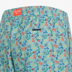Sale Boxer mare con stampa verde acqua e gialla Uomo Costumi Uomo