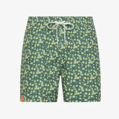 Discount Boxer mare con stampa verde scuro e gialla limone Uomo Costumi Uomo