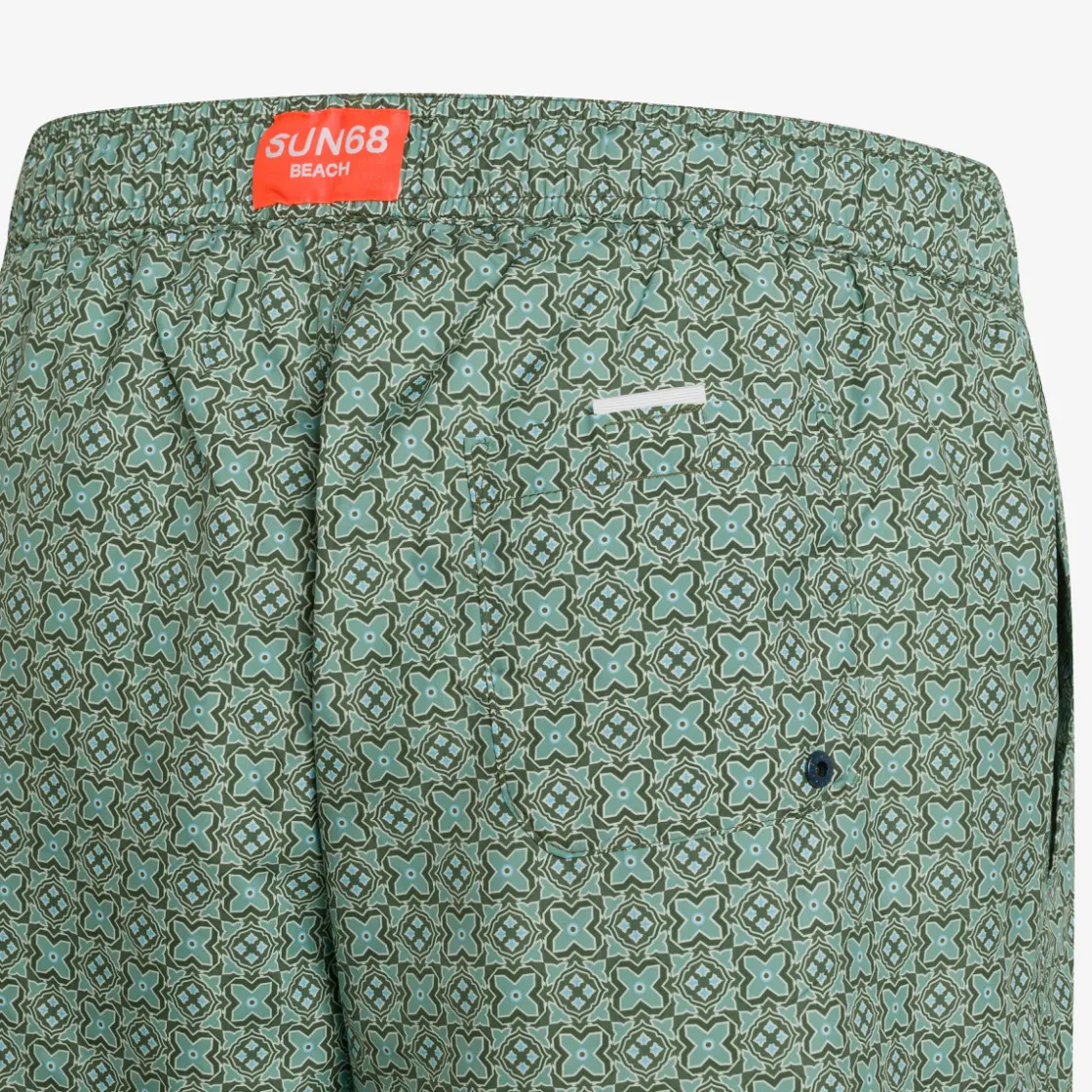 Hot Boxer mare con stampa verde scuro e verde salvia Uomo Costumi Uomo