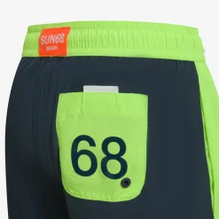 New Boxer mare in nylon giallo fluo e blu navy Costumi Bimbo