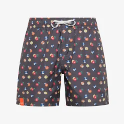 Sale Boxer mare in nylon stampato nero e rosso Costumi Bimbo