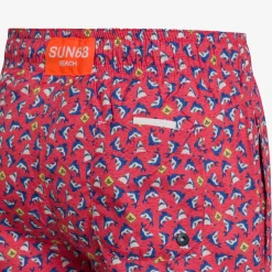 Best Boxer mare in nylon stampato rosso e blu royal Costumi Bimbo