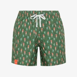 Clearance Boxer mare in nylon stampato verde scuro Costumi Bimbo