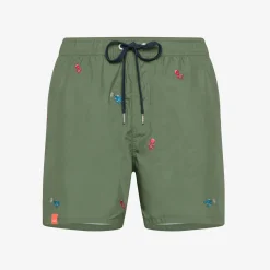 Hot Boxer mare verde scuro check con ricami Uomo Costumi Uomo