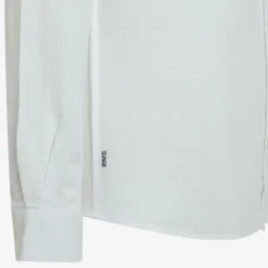 Discount Camicia alla coreana in lino e cotone bianco Uomo Camicie