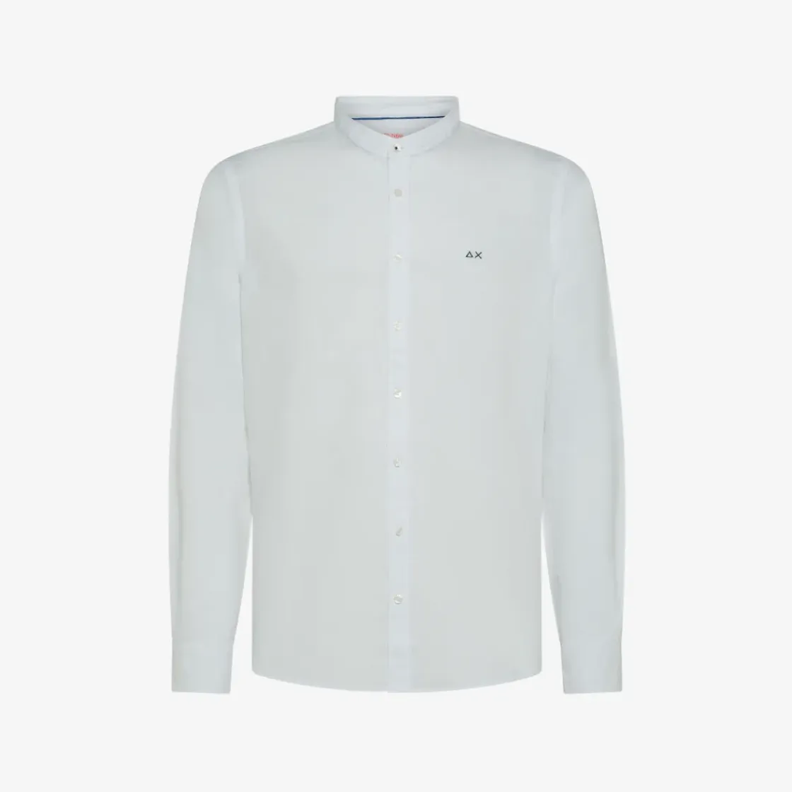 Fashion Camicia alla coreana in lino e cotone blu navy Uomo Camicie