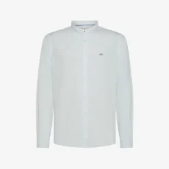 Fashion Camicia alla coreana in lino e cotone giallo limone Uomo Camicie