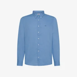 Best Camicia button-down in lino e cotone avio Uomo Camicie