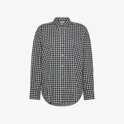 New Camicia in cotone check nero e bianco Donna Camicie