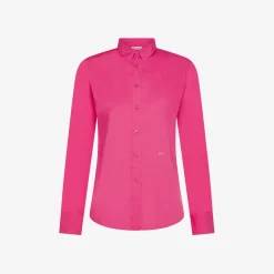 Hot Camicia in cotone fucsia con logo ricamato Donna Camicie