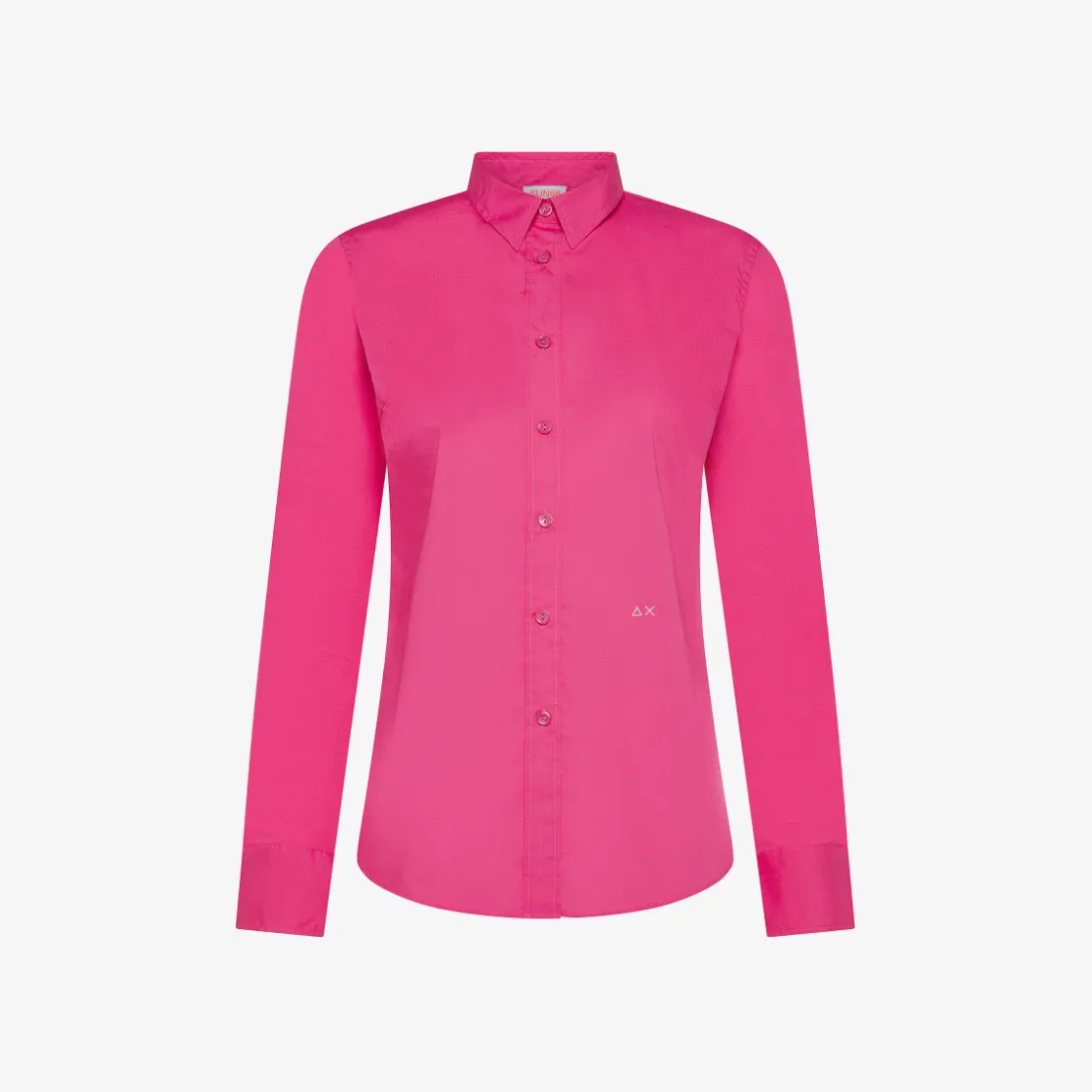 Hot Camicia in cotone fucsia con logo ricamato Donna Camicie