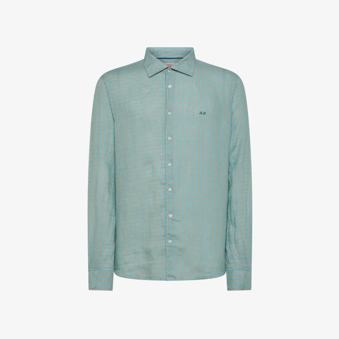 Best Camicia in lino check azzurro e grigio chiaro Uomo Camicie