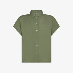 Hot Camicia in lino verde salvia Donna Camicie