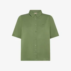Sale Camicia in tessuto fluido verde salvia Donna Camicie