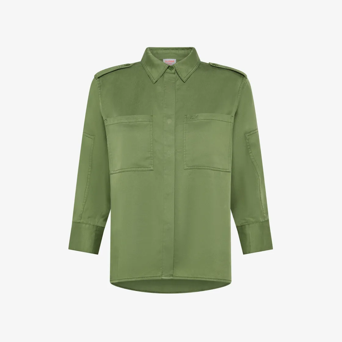 Fashion Camicia in twill di cotone verde salvia Donna Giacche|Camicie
