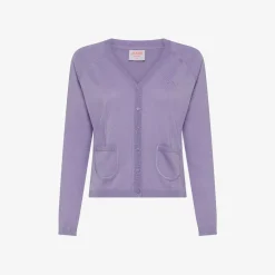 Clearance Cardigan ciclamino in maglia con bottoni Donna Maglie