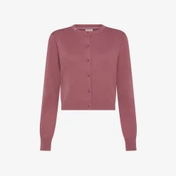 Best Cardigan cropped in cotone rosa scuro Donna Maglie
