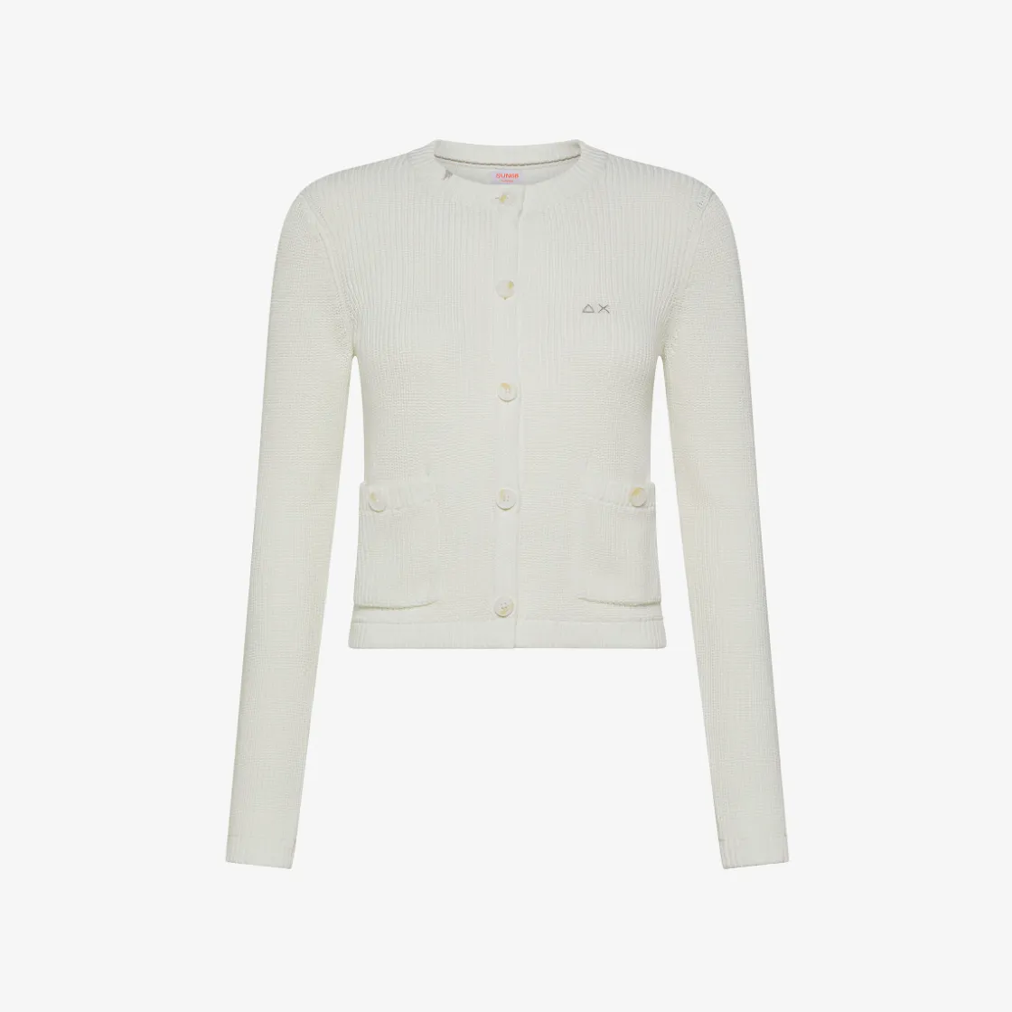 Online Cardigan in cotone a coste bianco panna Donna Maglie