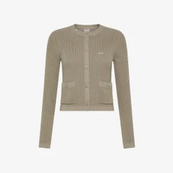 Outlet Cardigan in cotone a coste stone Donna Maglie