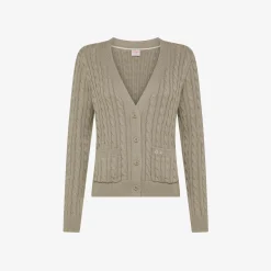 Sale Cardigan in cotone a trecce stone Donna Maglie