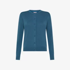 Online Cardigan in cotone avio scuro Donna Maglie