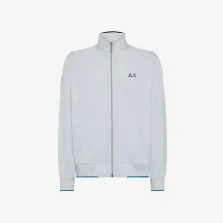 Best Felpa bianca in piquet con zip Uomo Felpe