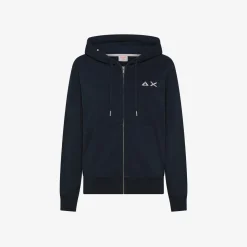 Fashion Felpa blu navy con cappuccio e zip Donna Felpe