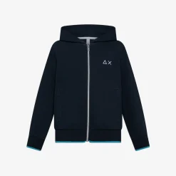 Clearance Felpa blu navy con cappuccio e zip Bambino Felpe