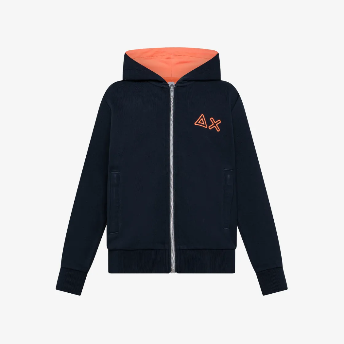 Hot Felpa blu navy con cappuccio e zip Bambino Felpe