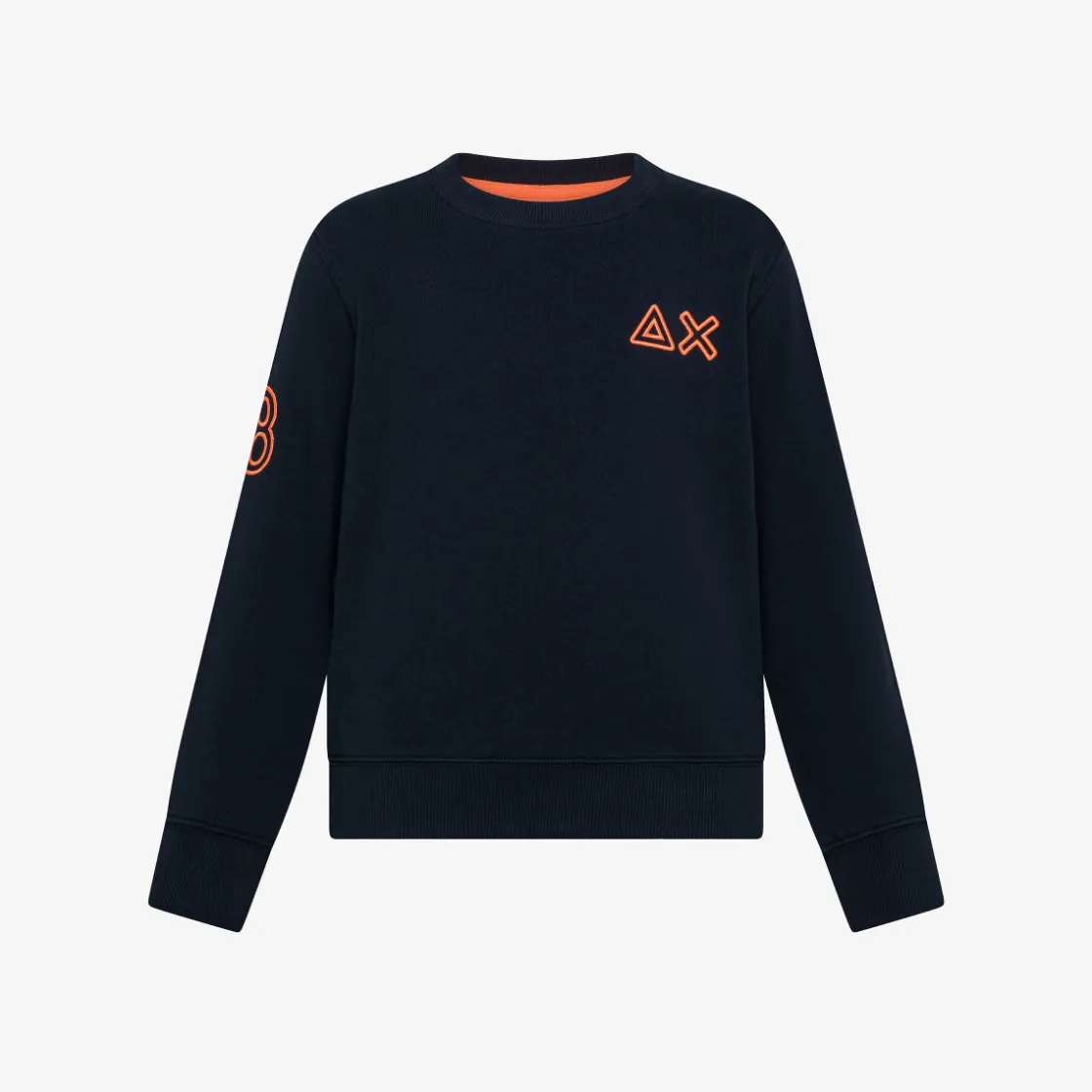 New Felpa blu navy con ricamo fluo Bambino Felpe
