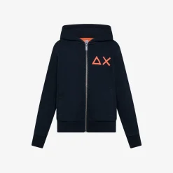Discount Felpa blu navy con stampa fluo Bambino Felpe
