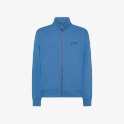 Clearance Felpa con zip in cotone avio Uomo Felpe