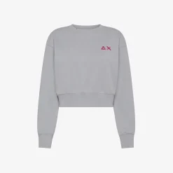Best Felpa cropped in cotone grigio chiaro Donna Felpe