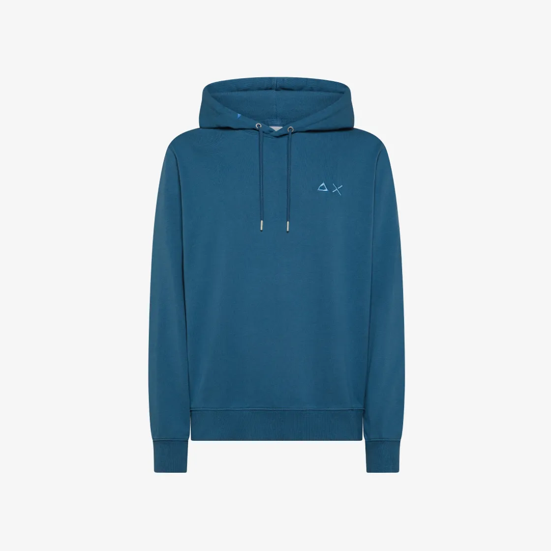 Discount Felpa hoodie avio scuro con logo ricamato Uomo Felpe